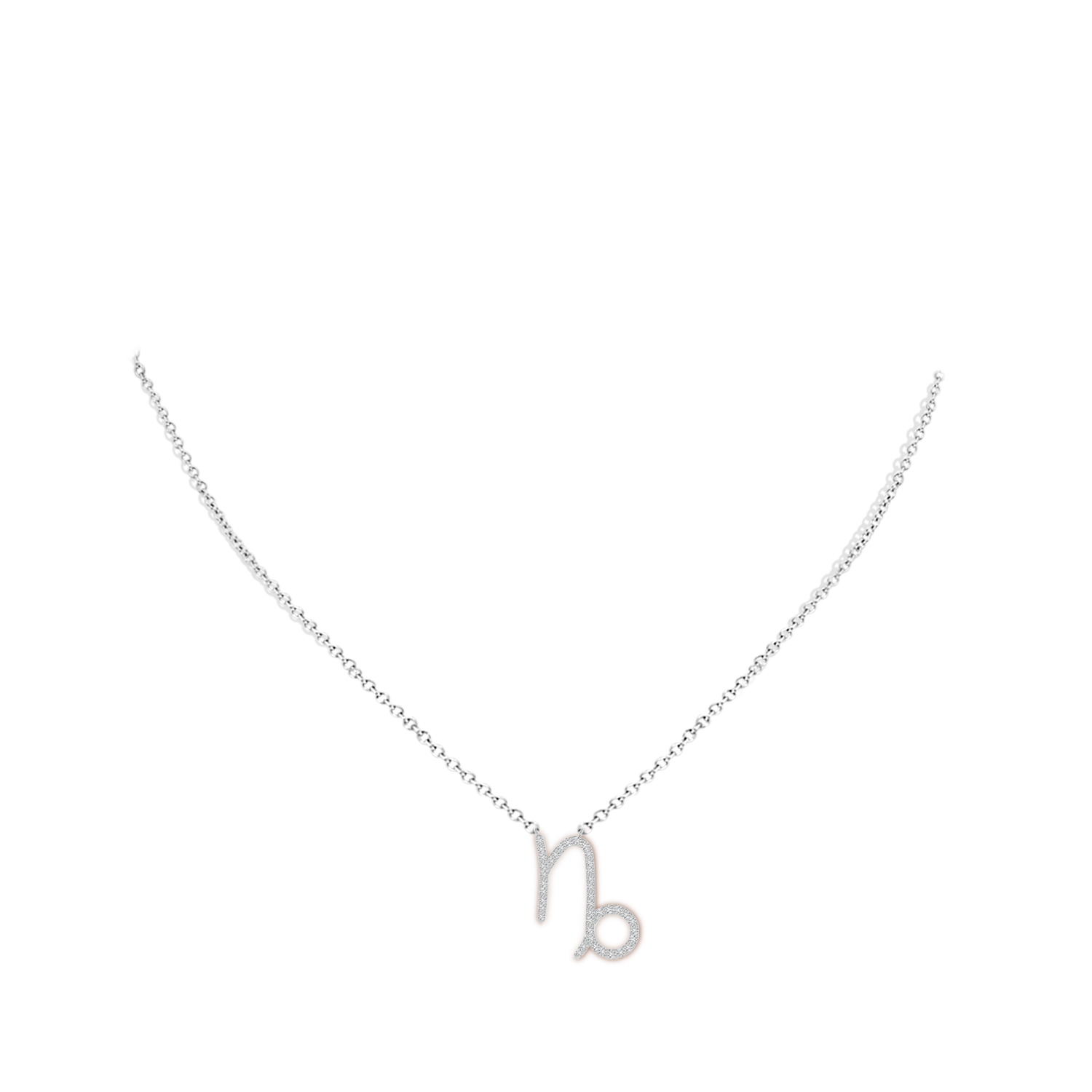 1.05mm HSI2 Diamond Capricorn Zodiac Sign Pendant in White Gold