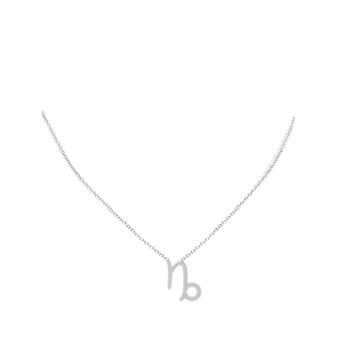 1.05mm HSI2 Diamond Capricorn Zodiac Sign Pendant in White Gold