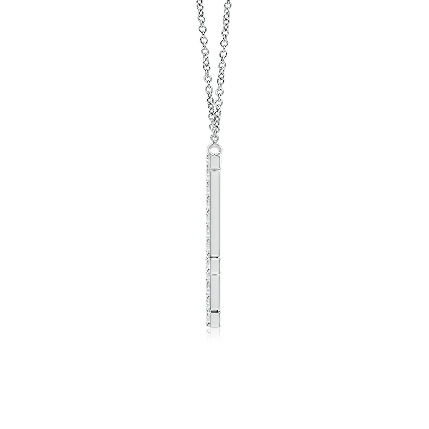1.15mm GVS2 Modern Deco Diamond Capital "E" Initial Pendant in P950 Platinum