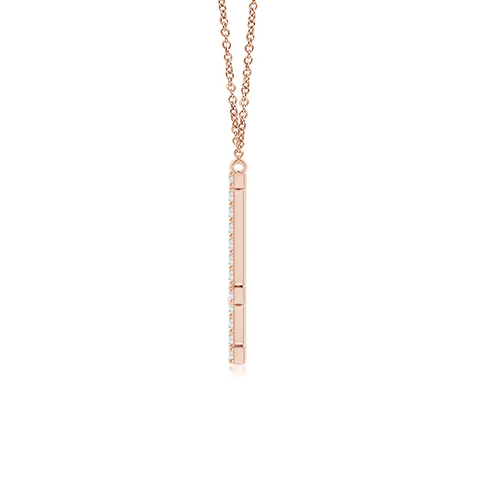 1.15mm GVS2 Modern Deco Diamond Capital "E" Initial Pendant in Rose Gold side-1