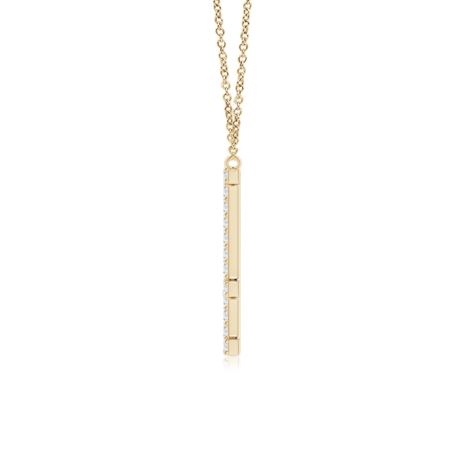 1.15mm GVS2 Modern Deco Diamond Capital "E" Initial Pendant in Yellow Gold side-1