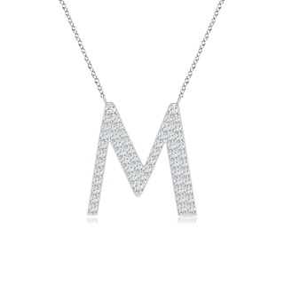 1.5mm GVS2 Modern Deco Diamond Capital "M" Initial Pendant in P950 Platinum