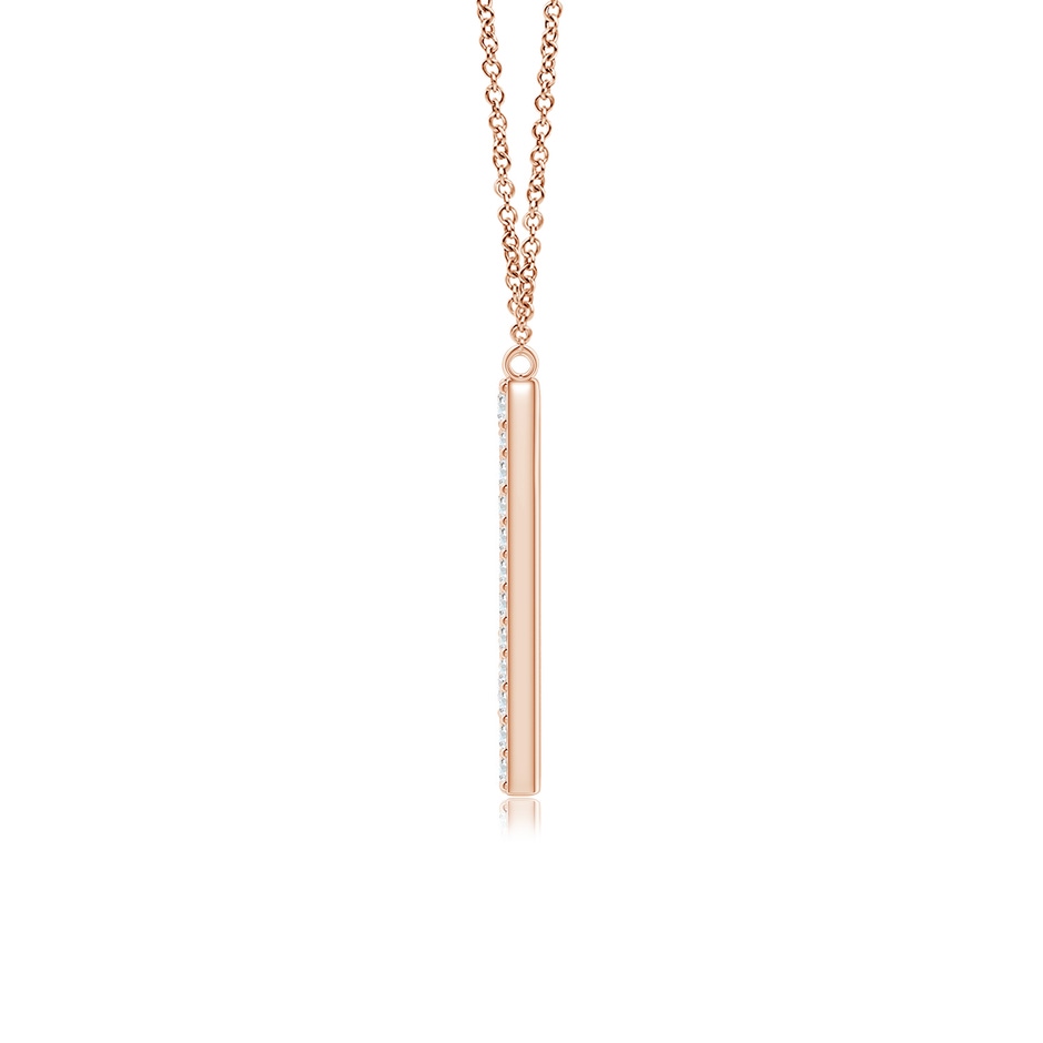 1.5mm GVS2 Modern Deco Diamond Capital "M" Initial Pendant in Rose Gold side-1