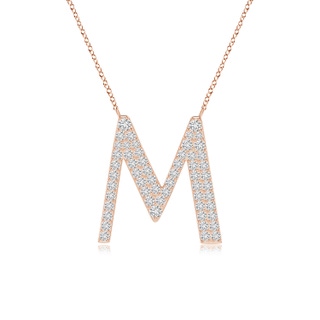 1.5mm HSI2 Modern Deco Diamond Capital "M" Initial Pendant in 10K Rose Gold