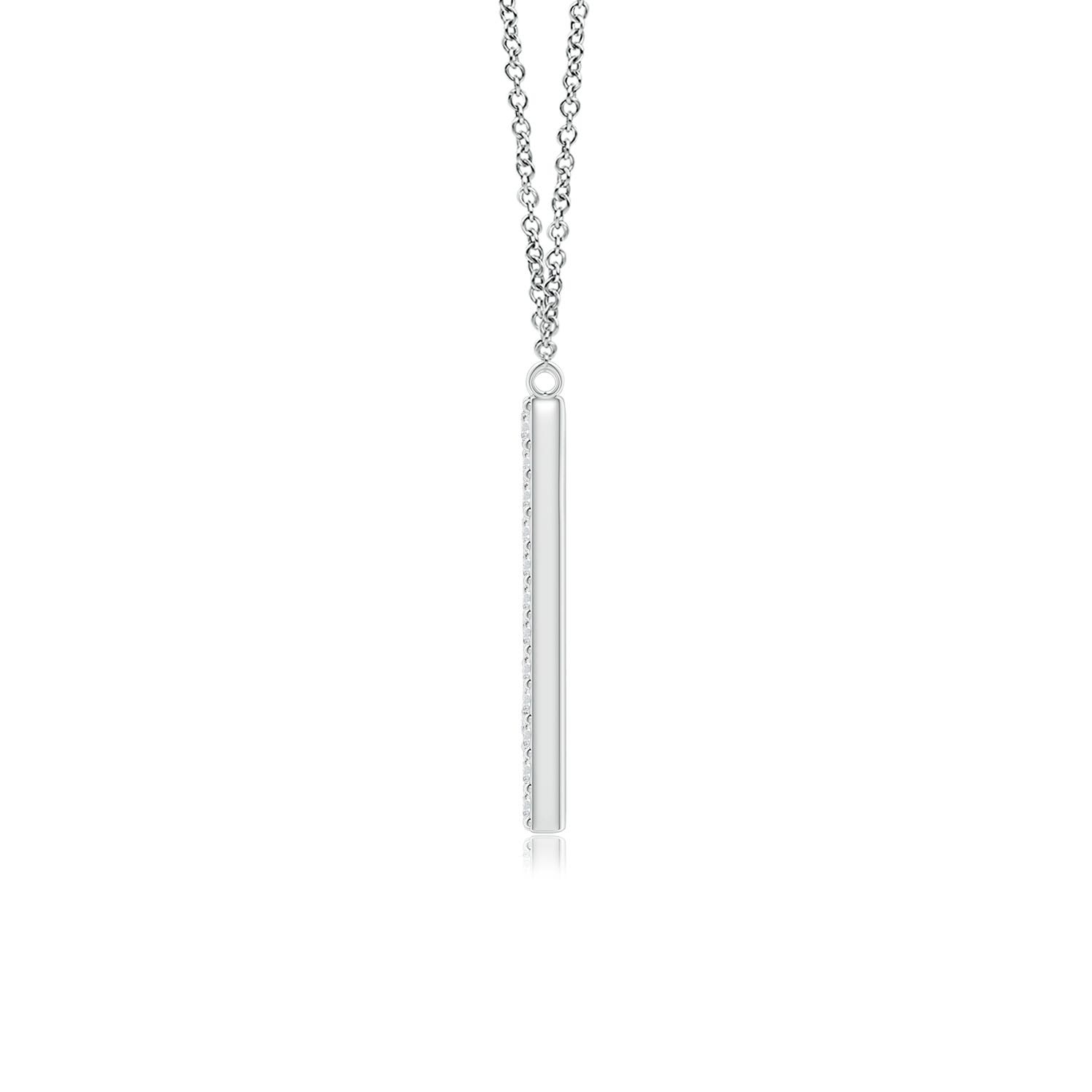 1.5mm HSI2 Modern Deco Diamond Capital "M" Initial Pendant in White Gold