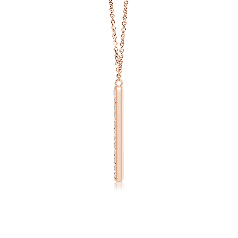 1.5mm IJI1I2 Modern Deco Diamond Capital "M" Initial Pendant in Rose Gold side-1