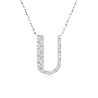 1.15mm GVS2 Modern Deco Diamond Capital "U" Initial Pendant in P950 Platinum