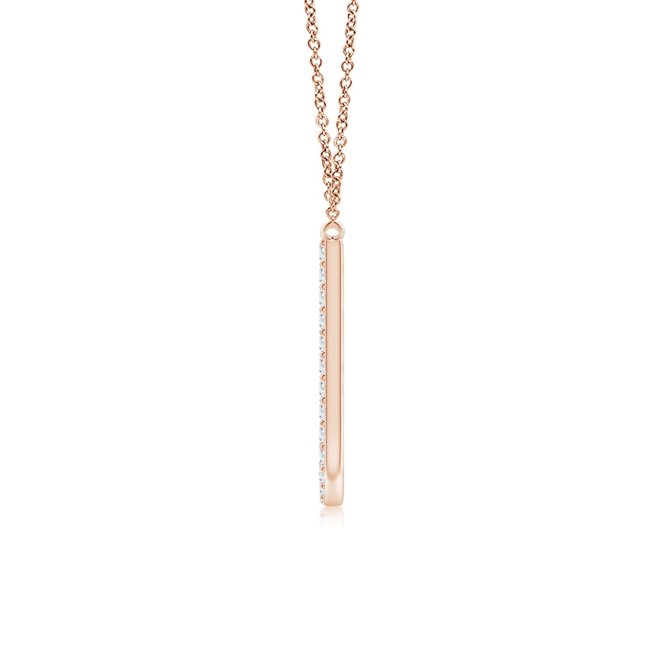 1.15mm GVS2 Modern Deco Diamond Capital "U" Initial Pendant in Rose Gold side-1