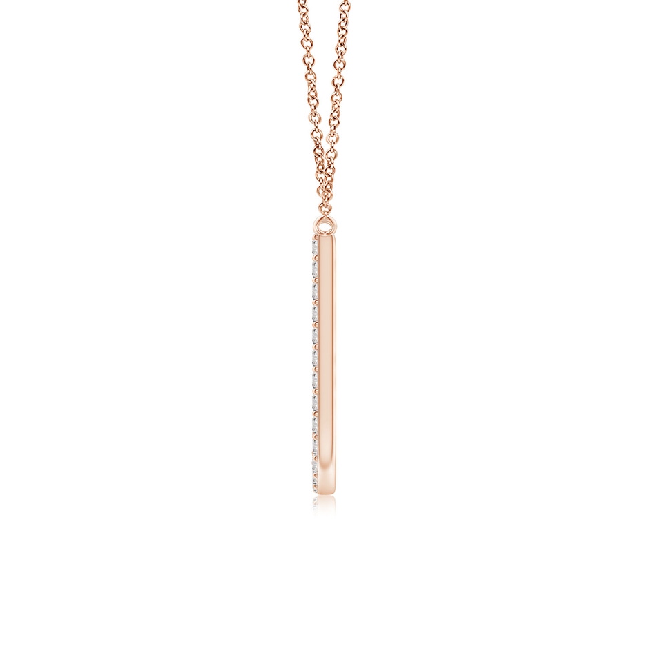 1.15mm IJI1I2 Modern Deco Diamond Capital "U" Initial Pendant in Rose Gold side-1