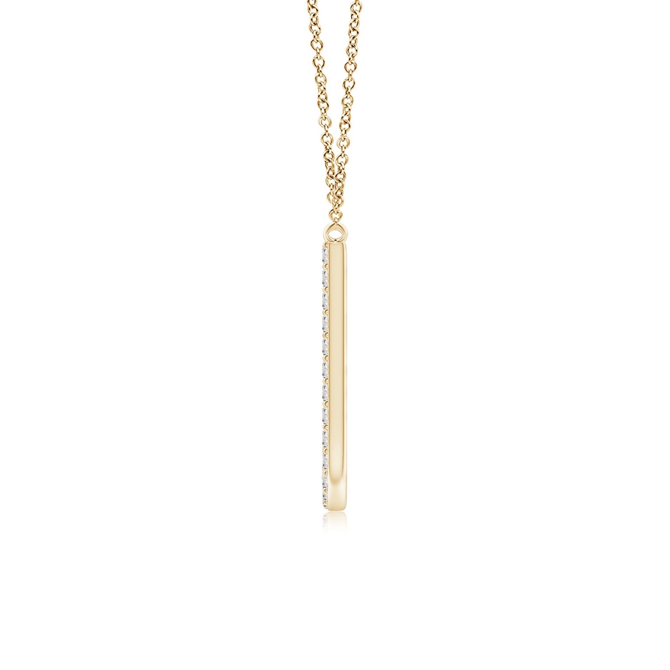 1.15mm IJI1I2 Modern Deco Diamond Capital "U" Initial Pendant in Yellow Gold side-1