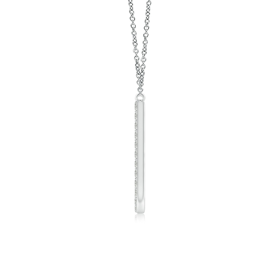 1.15mm KI3 Modern Deco Diamond Capital "U" Initial Pendant in White Gold side-1