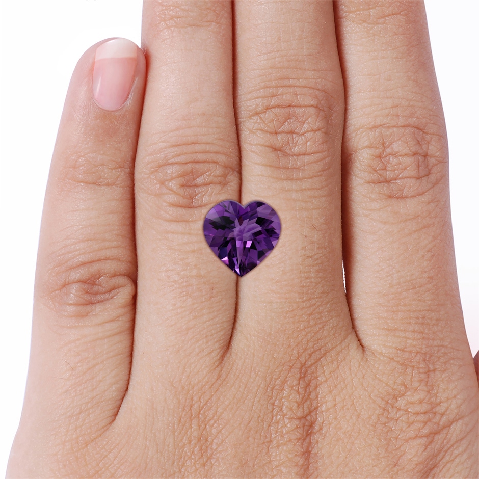 11.87x11.95x7.73mm AAAA Floating GIA Certified Amethyst Heart Pendant with Diamond Halo in White Gold side 799