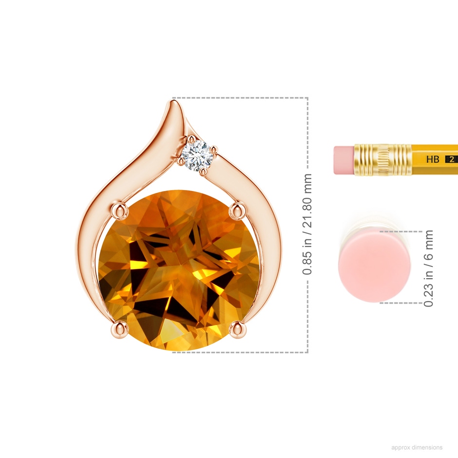 14.07x13.96x9.24mm AAAA FC_SP0990CTD_H-RG-AAAA-14.07x13.96x9.24 in Rose Gold ruler