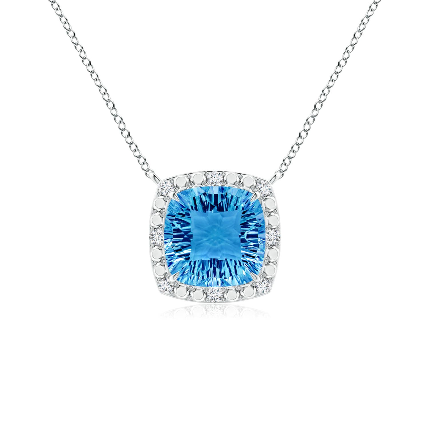 AAAA - Swiss Blue Topaz / 4.26 CT / 14 KT White Gold