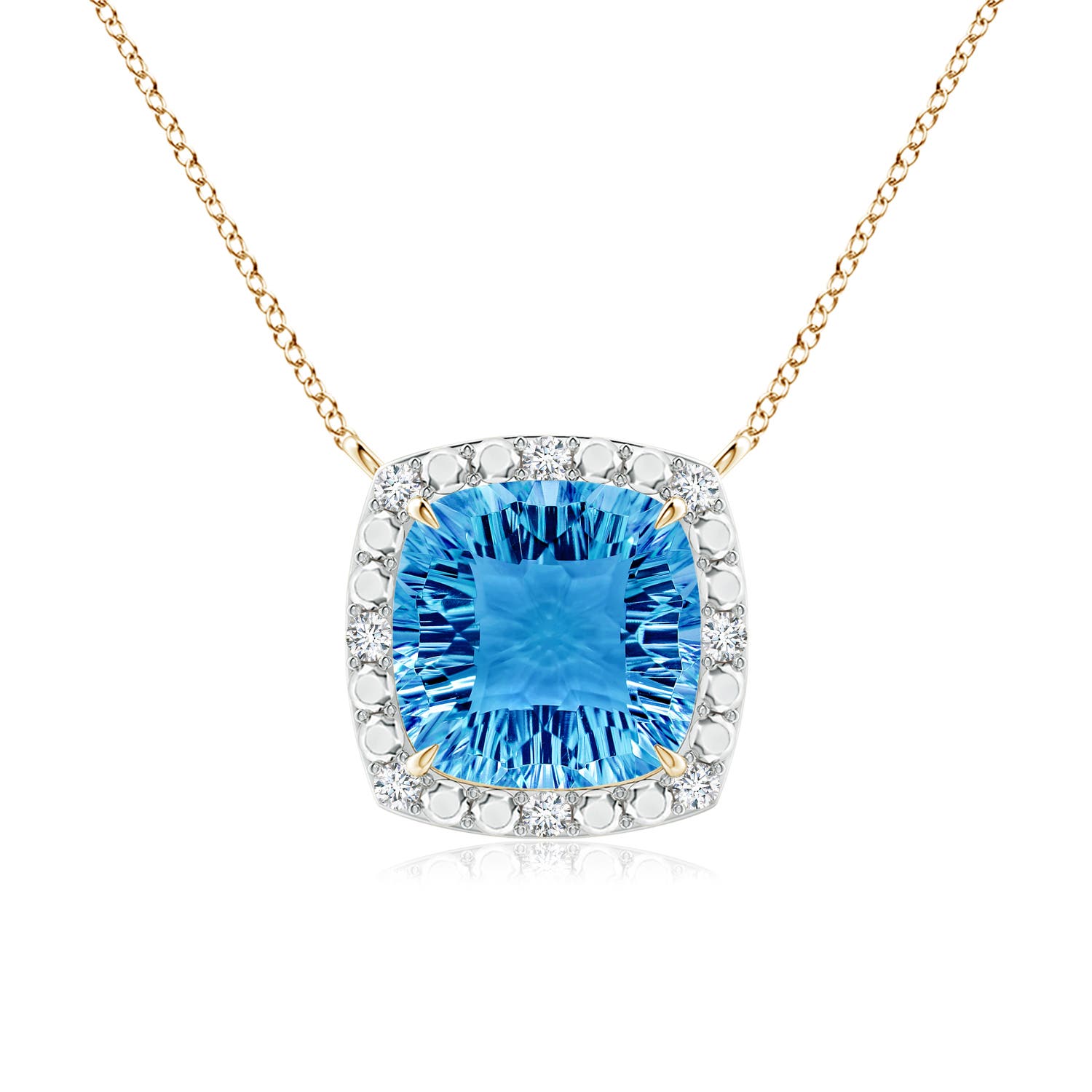 AAAA - Swiss Blue Topaz / 6.7 CT / 14 KT Yellow Gold