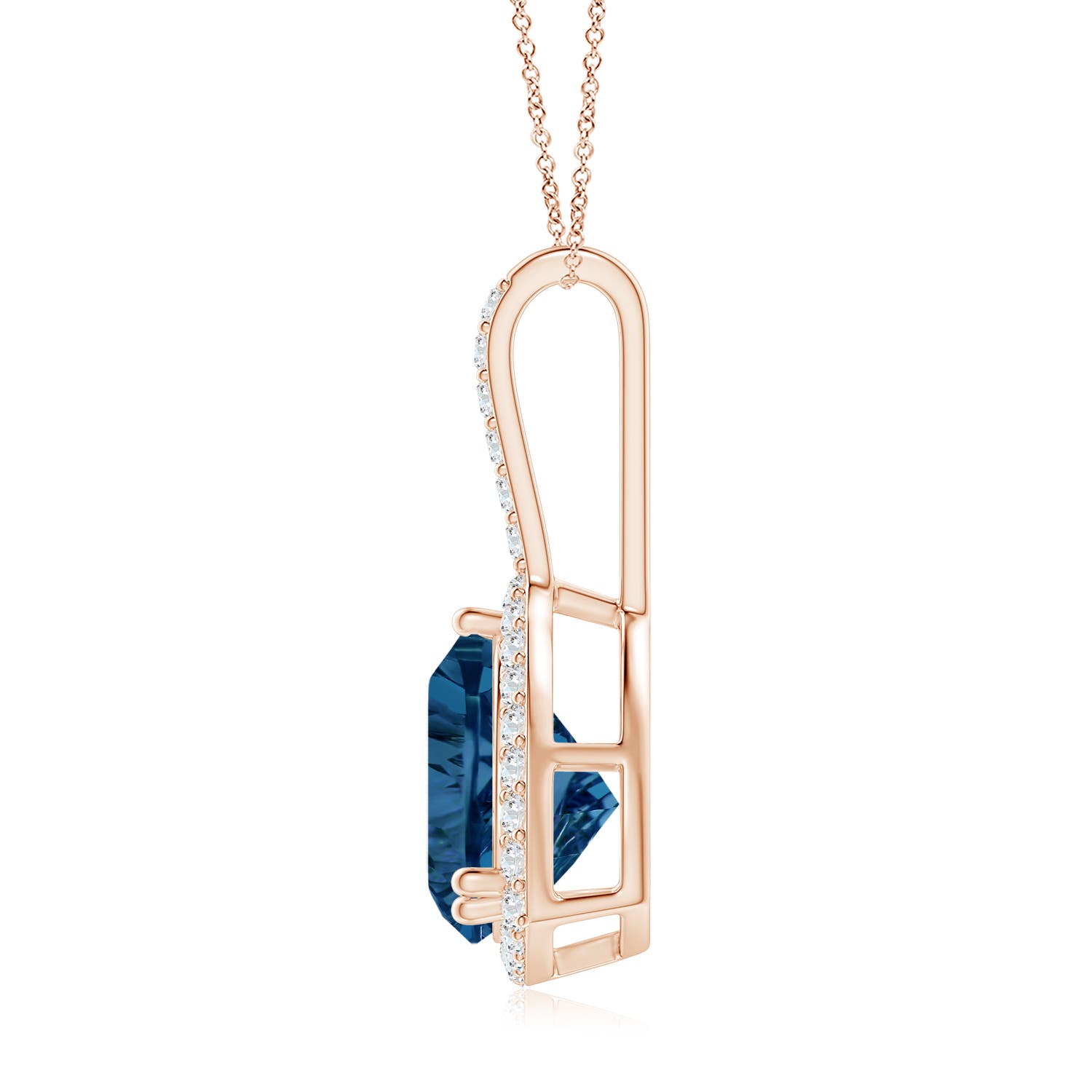 AAAA - London Blue Topaz / 3.33 CT / 14 KT Rose Gold