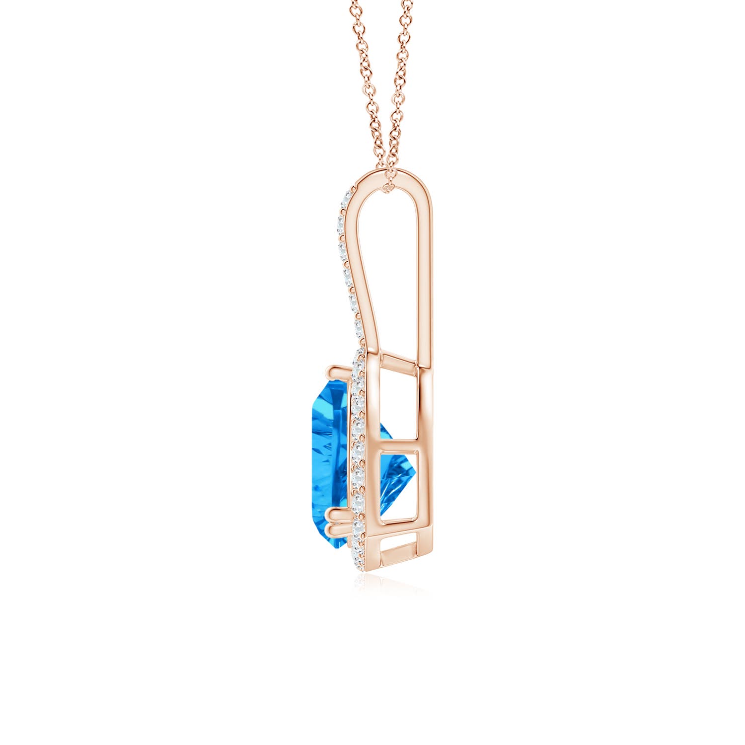 AAAA - Swiss Blue Topaz / 1.58 CT / 14 KT Rose Gold