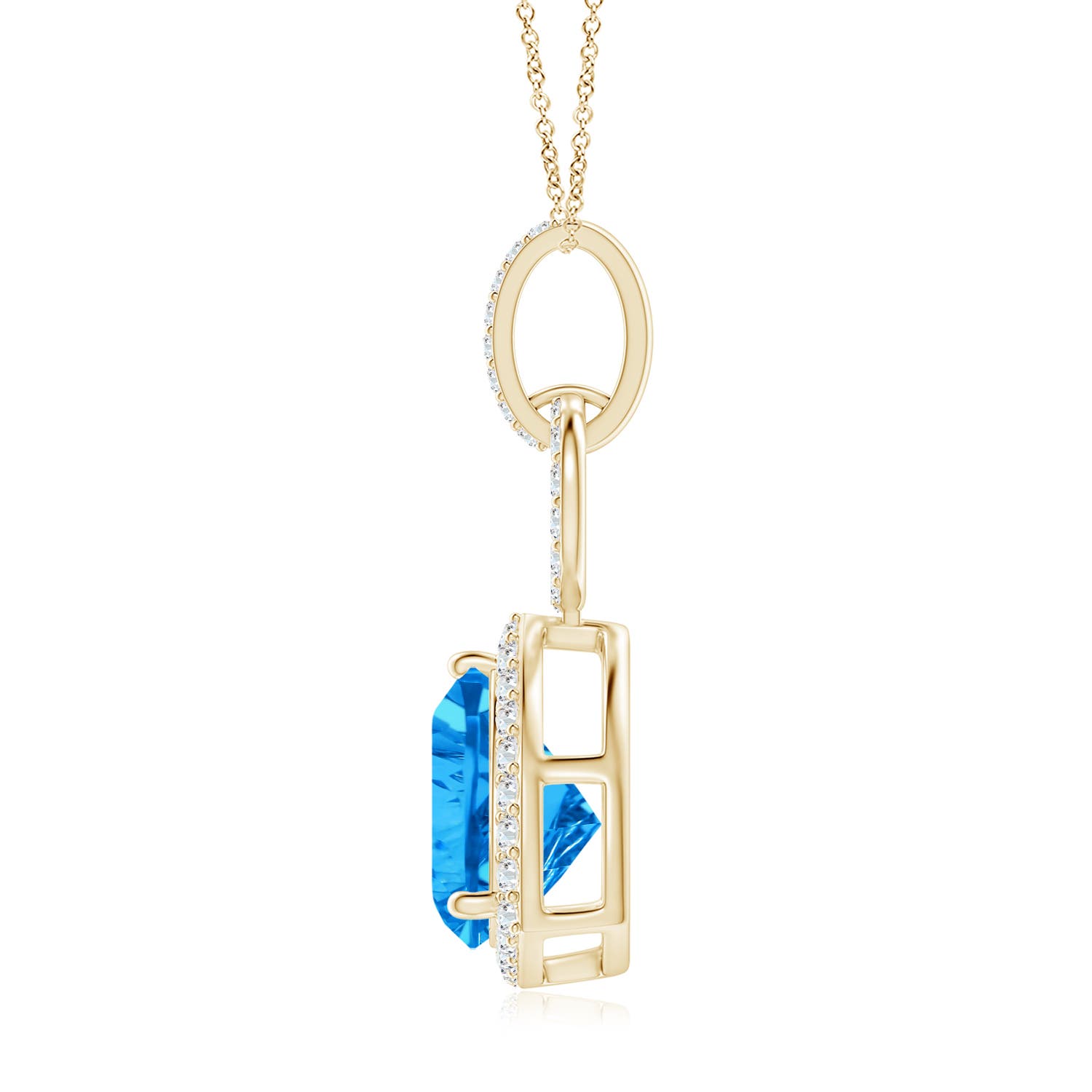 AAAA - Swiss Blue Topaz / 3.46 CT / 14 KT Yellow Gold