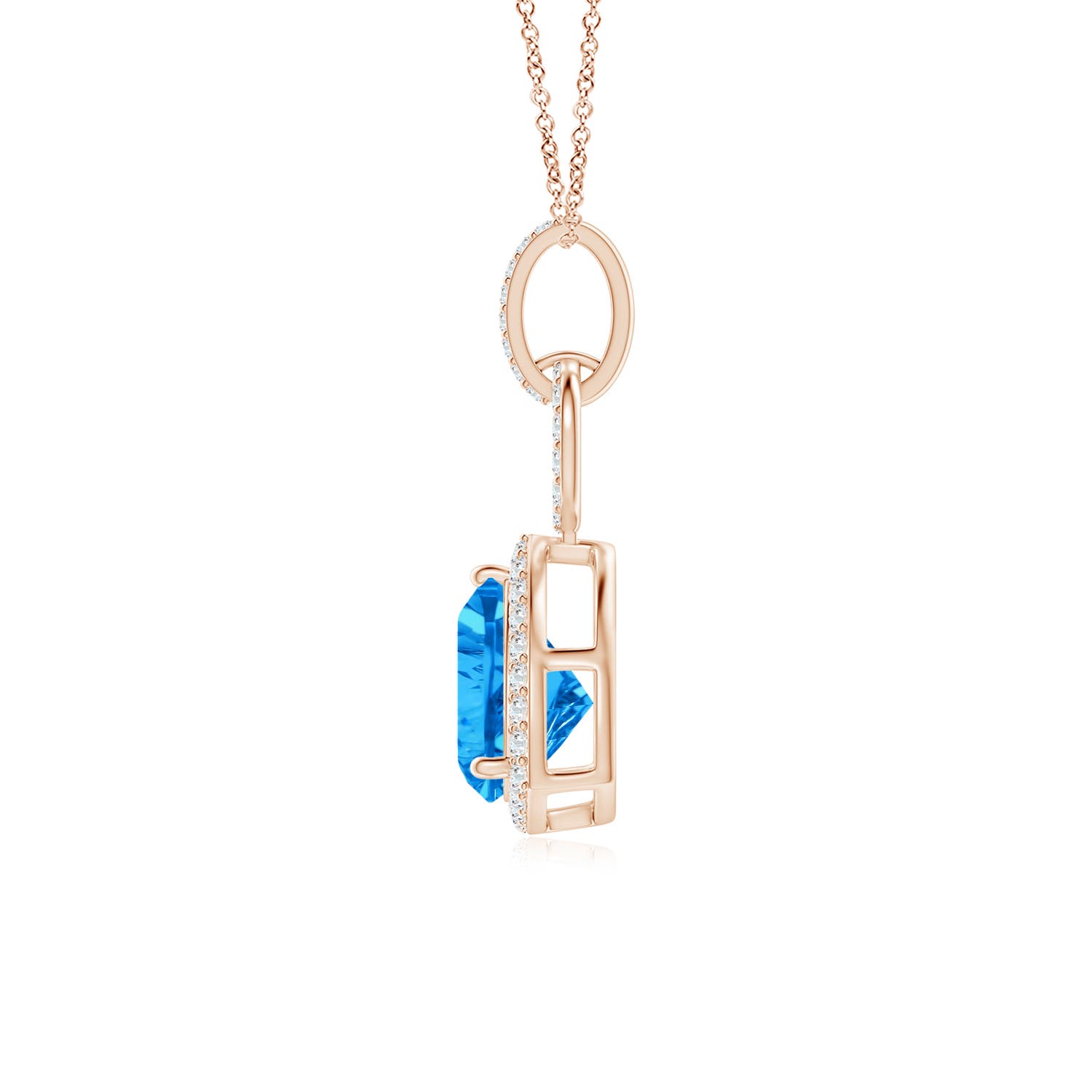 AAAA - Swiss Blue Topaz / 1.66 CT / 14 KT Rose Gold