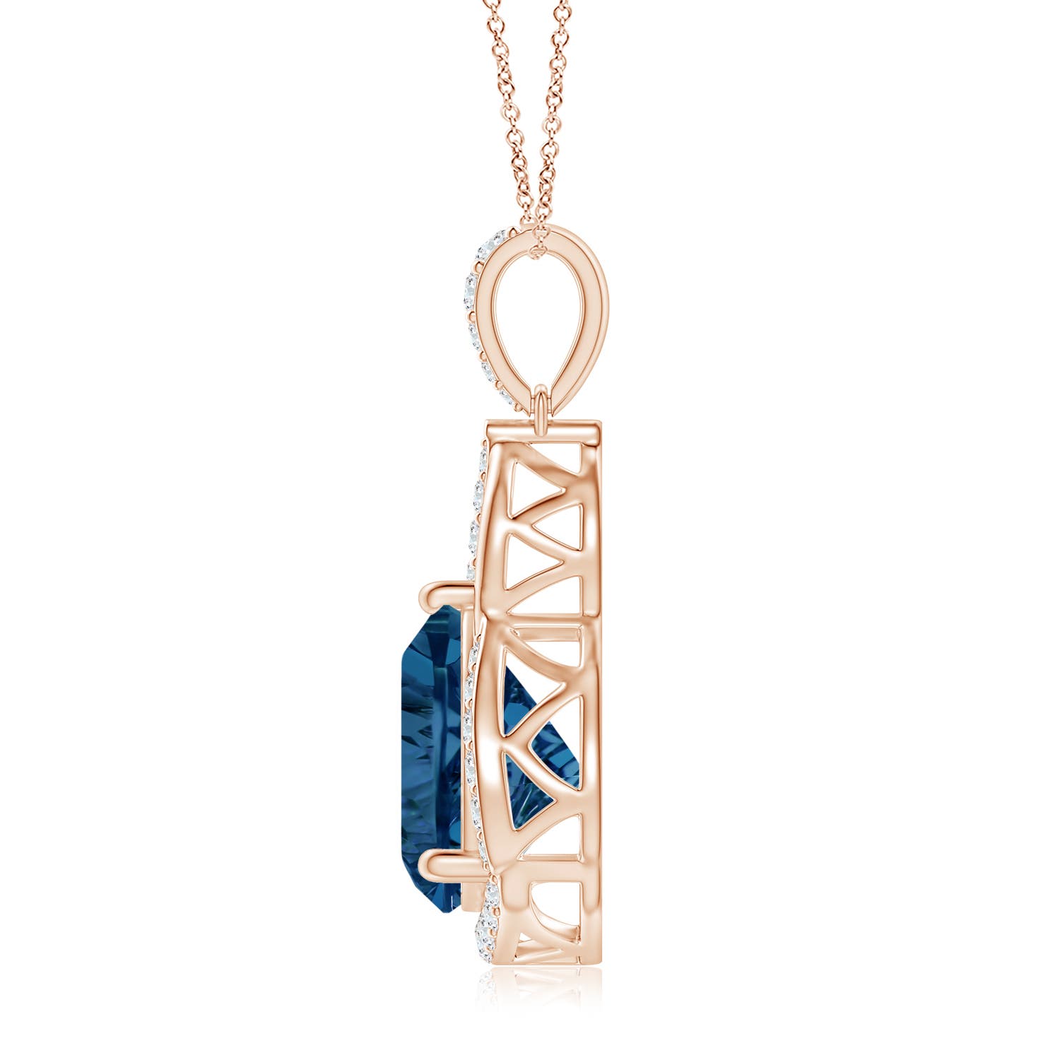 AAAA - London Blue Topaz / 3.24 CT / 14 KT Rose Gold