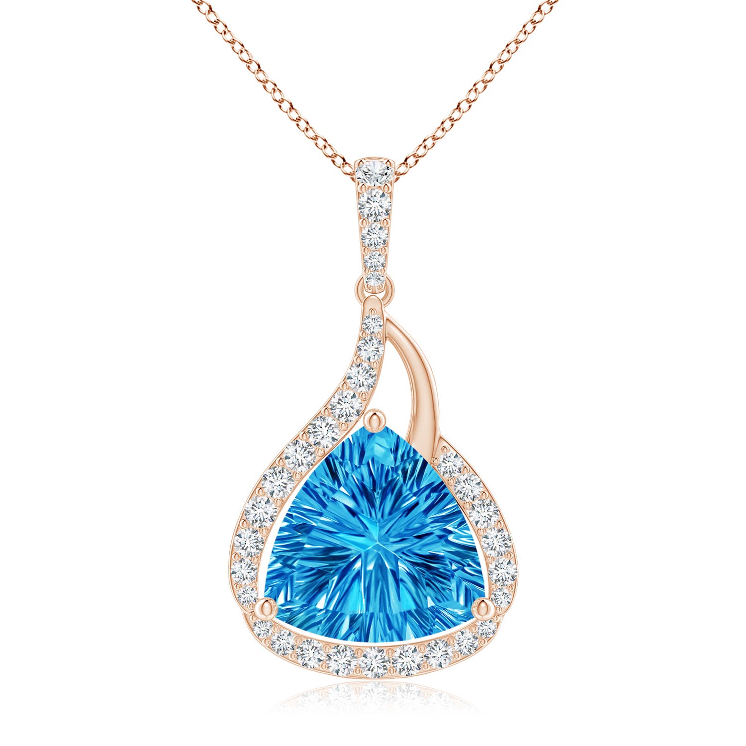 AAAA - Swiss Blue Topaz / 3.24 CT / 14 KT Rose Gold