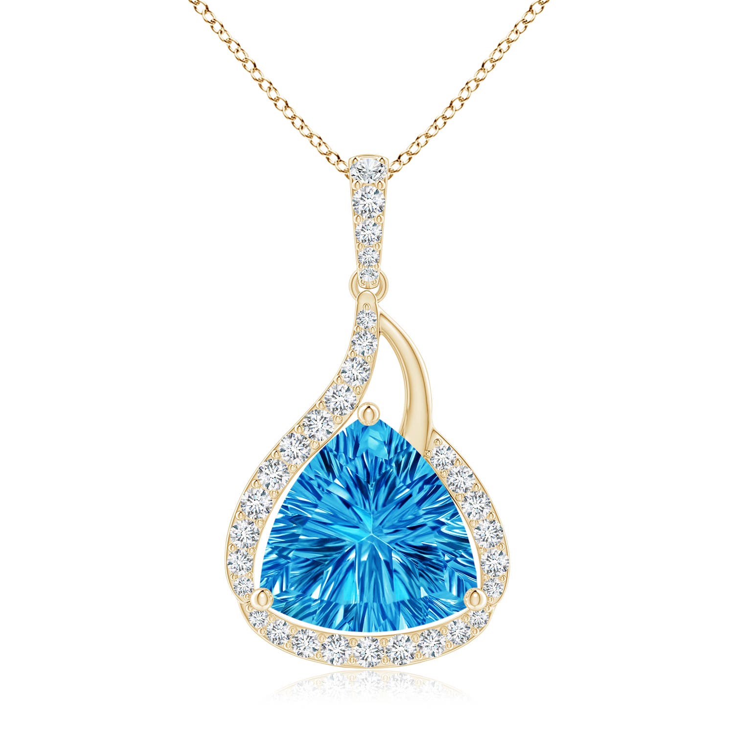 AAAA - Swiss Blue Topaz / 3.24 CT / 14 KT Yellow Gold