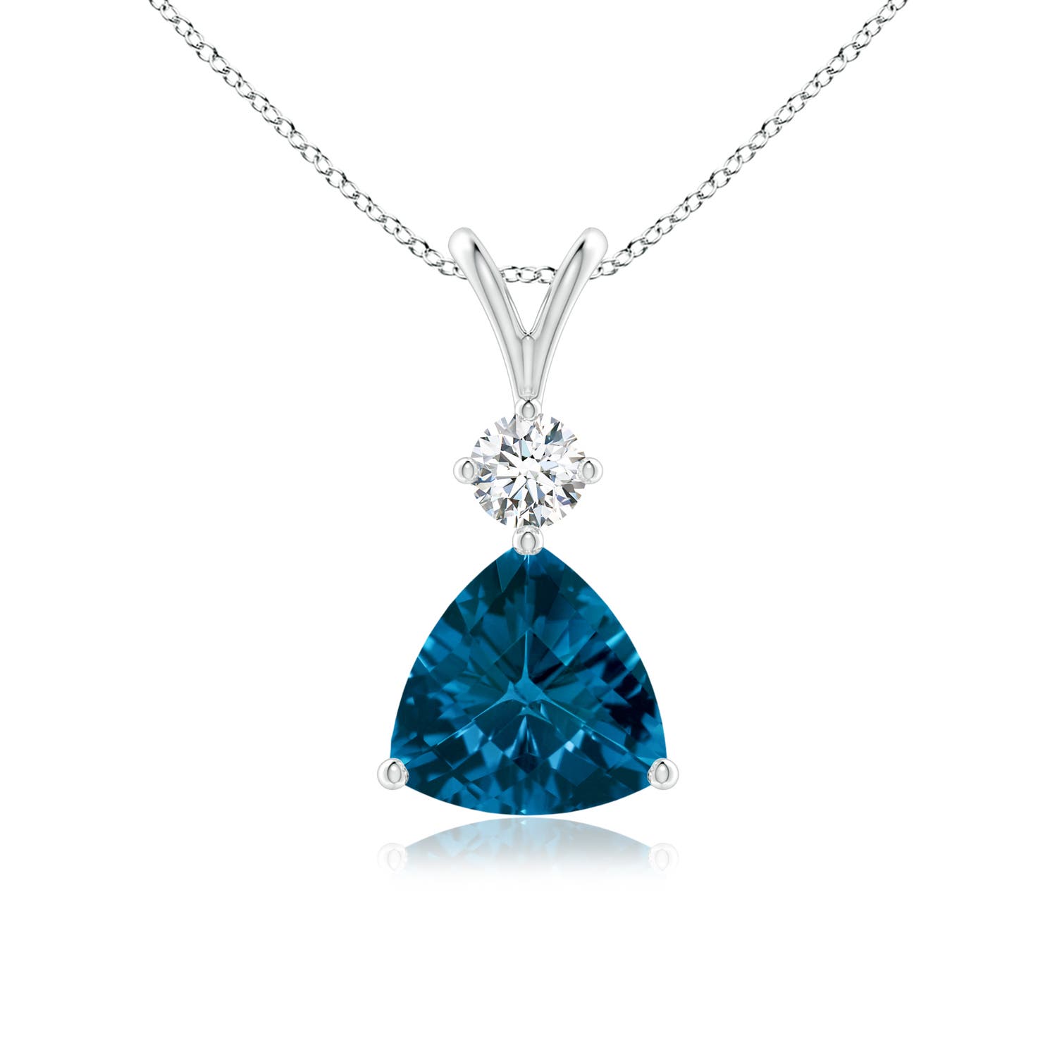 AAAA - London Blue Topaz / 1.55 CT / 14 KT White Gold