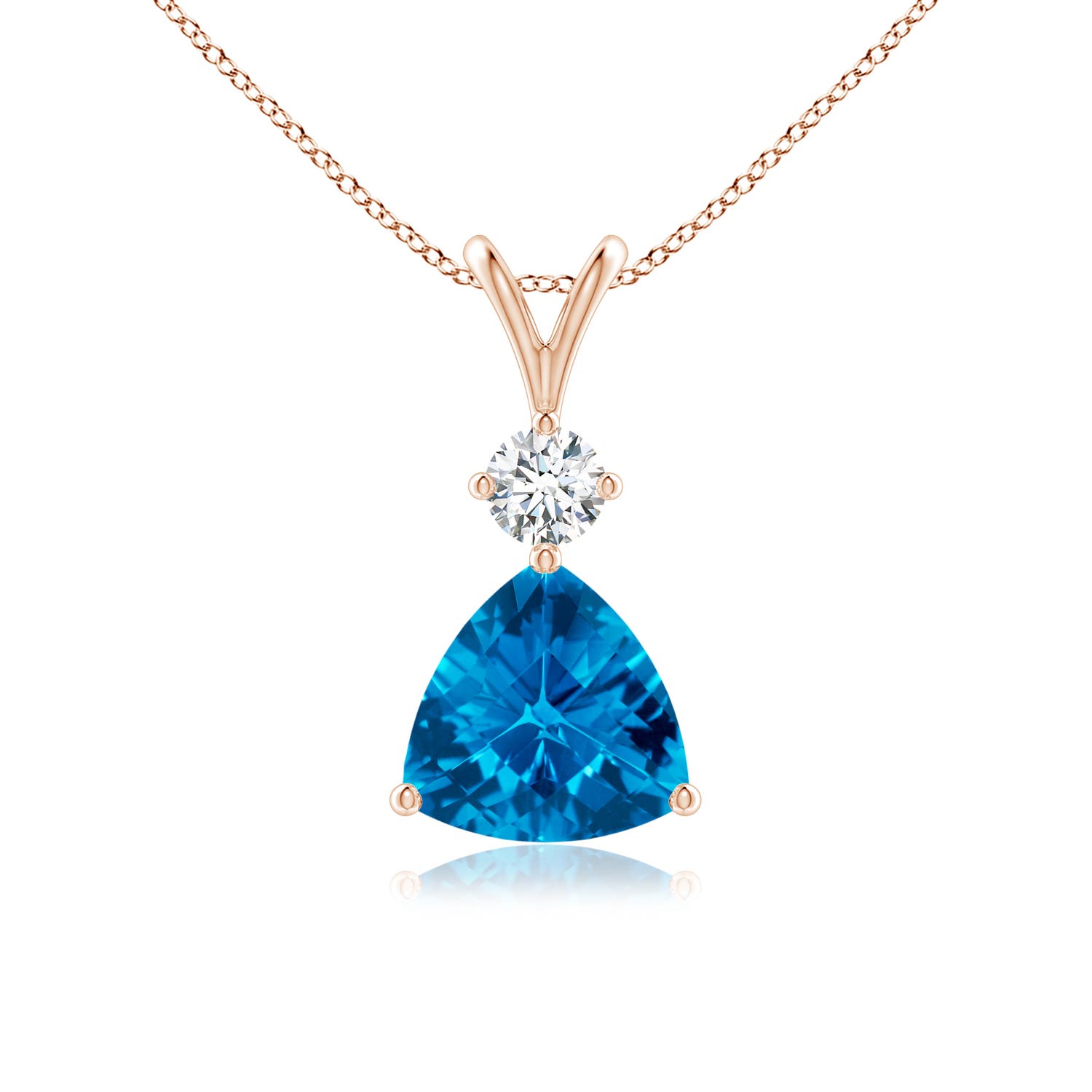 AAAA - Swiss Blue Topaz / 1.55 CT / 14 KT Rose Gold