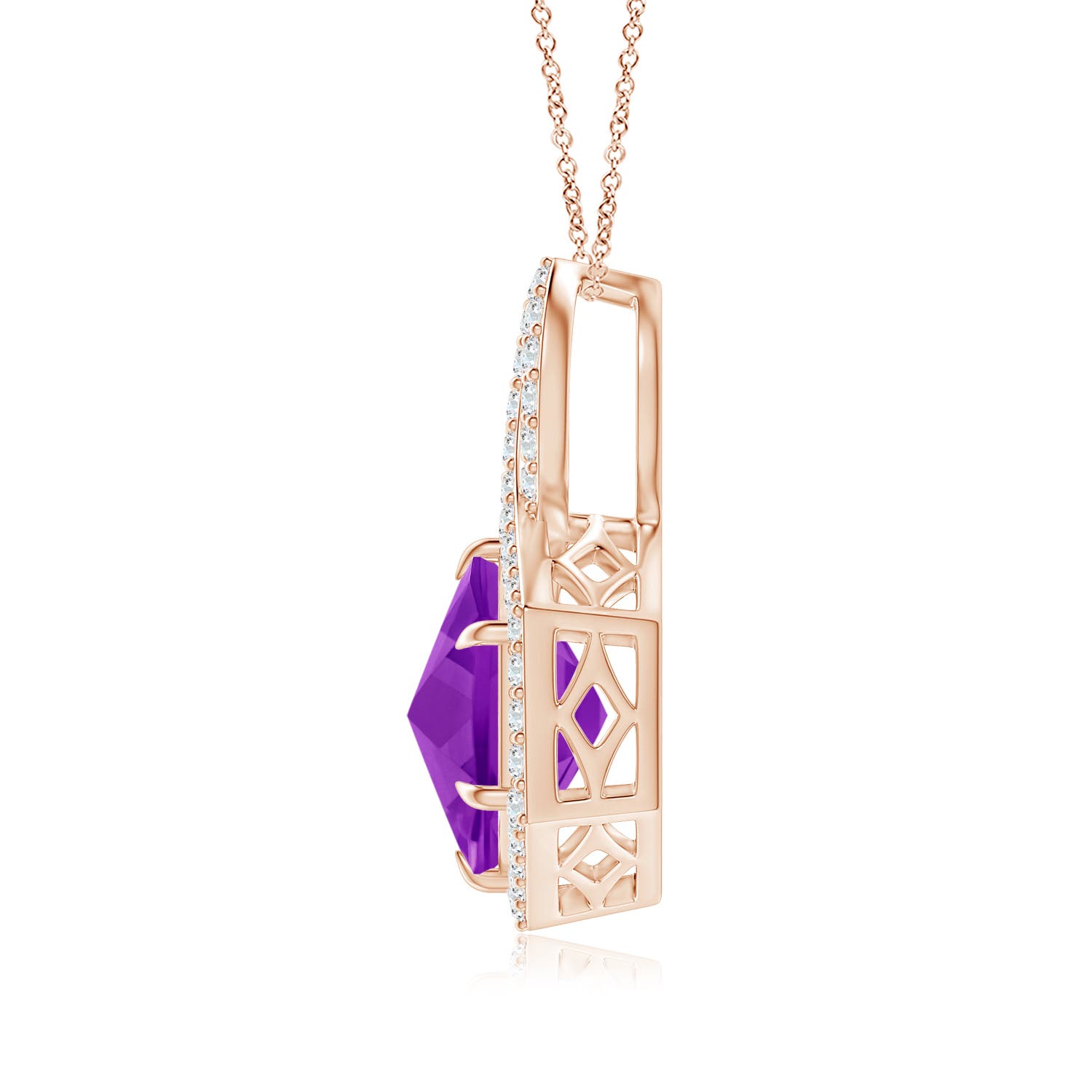 AAAA - Amethyst / 2.25 CT / 14 KT Rose Gold