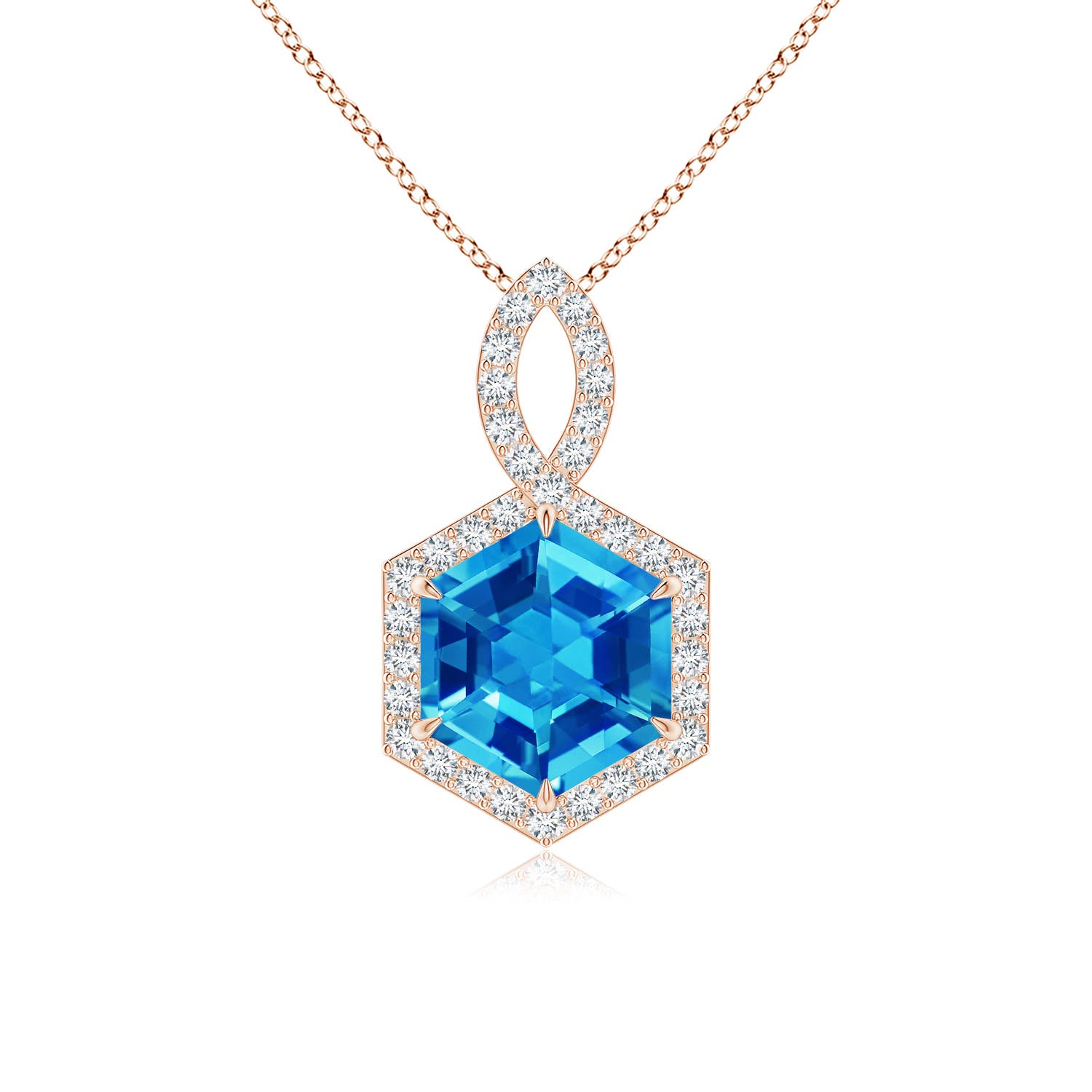 AAAA - Swiss Blue Topaz / 1.98 CT / 14 KT Rose Gold