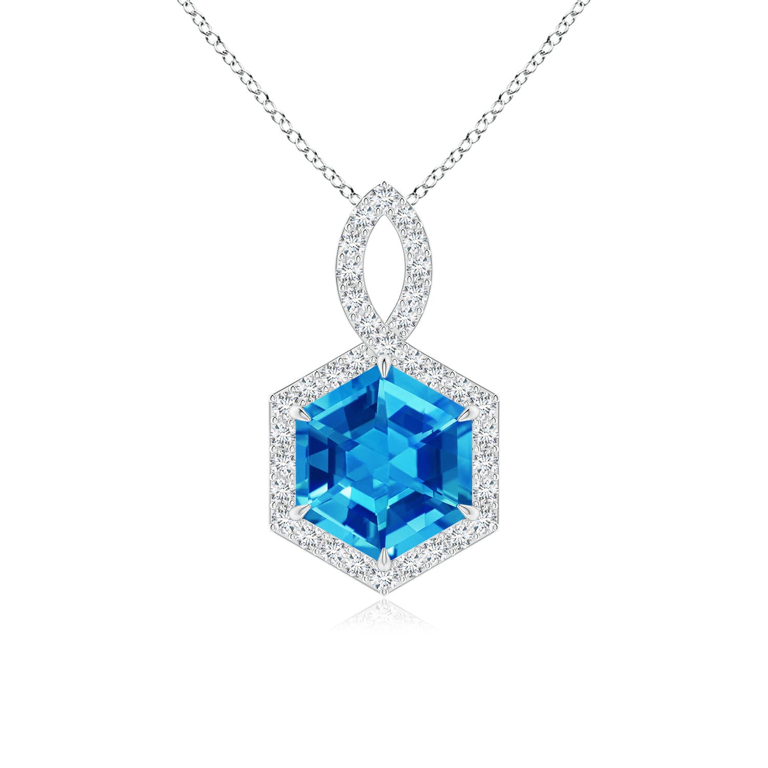 AAAA - Swiss Blue Topaz / 1.98 CT / 14 KT White Gold