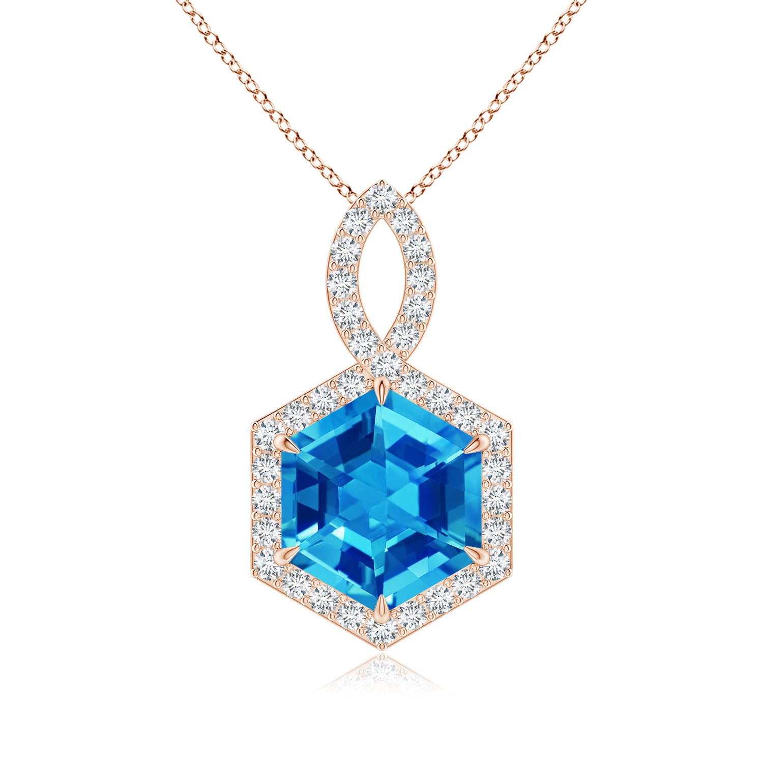 AAAA - Swiss Blue Topaz / 2.65 CT / 14 KT Rose Gold