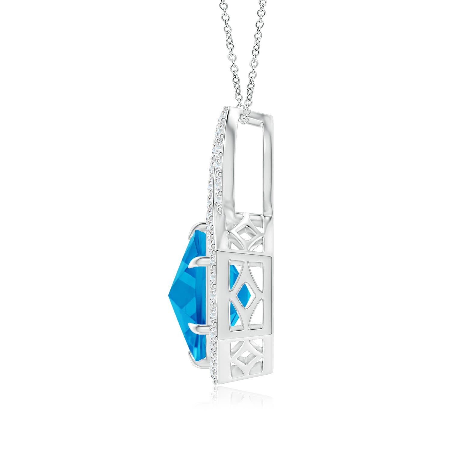 AAAA - Swiss Blue Topaz / 2.65 CT / 14 KT White Gold