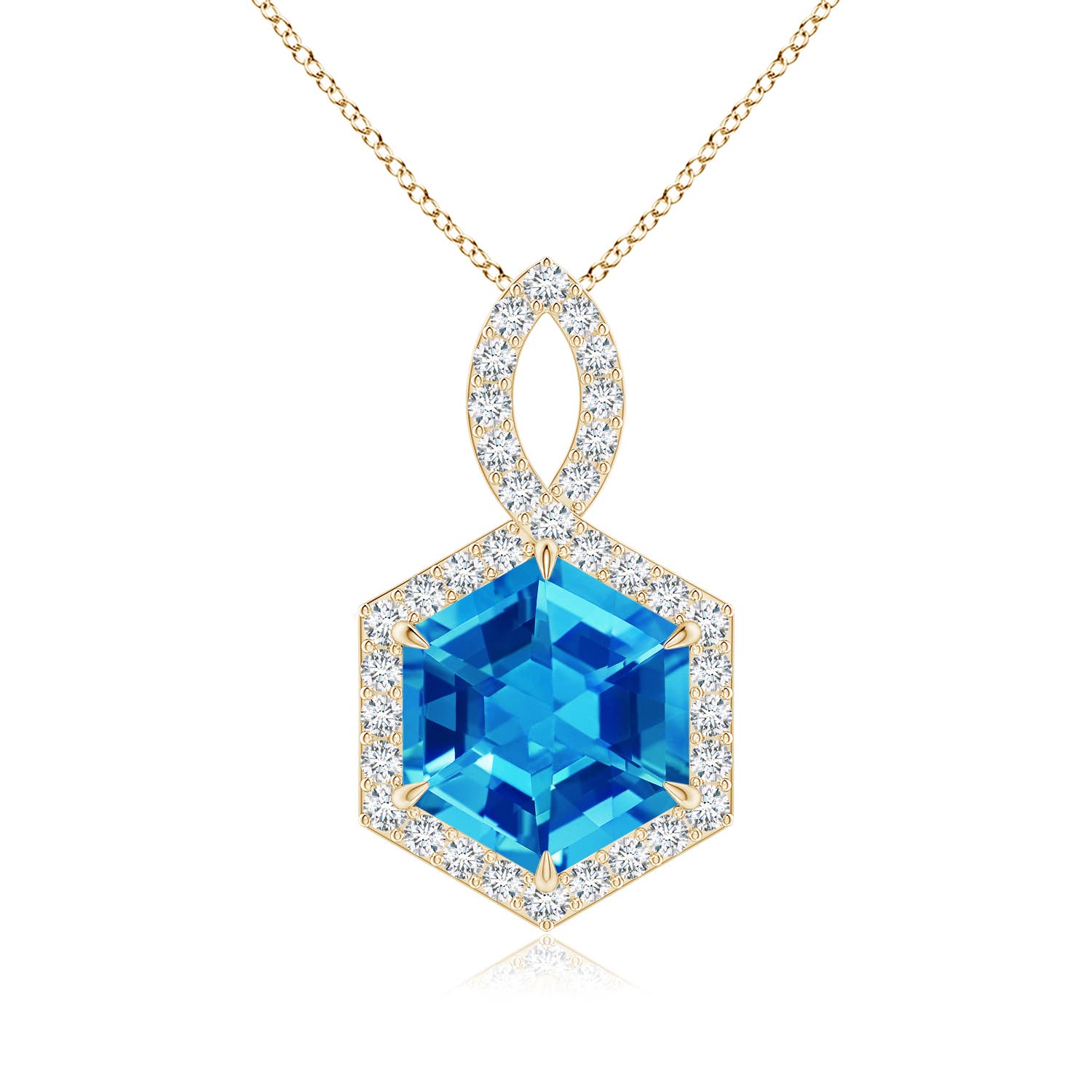 AAAA - Swiss Blue Topaz / 2.65 CT / 14 KT Yellow Gold