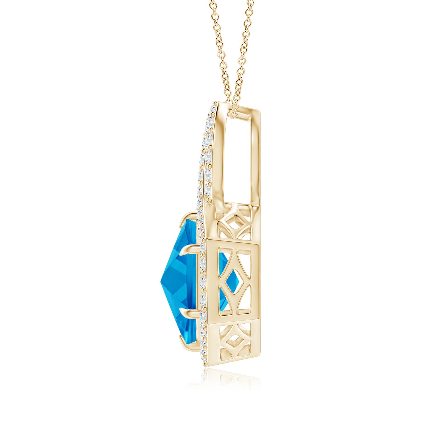 AAAA - Swiss Blue Topaz / 2.65 CT / 14 KT Yellow Gold