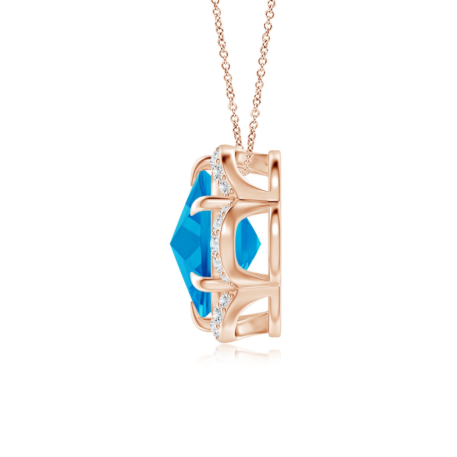 AAAA - Swiss Blue Topaz / 1.92 CT / 14 KT Rose Gold