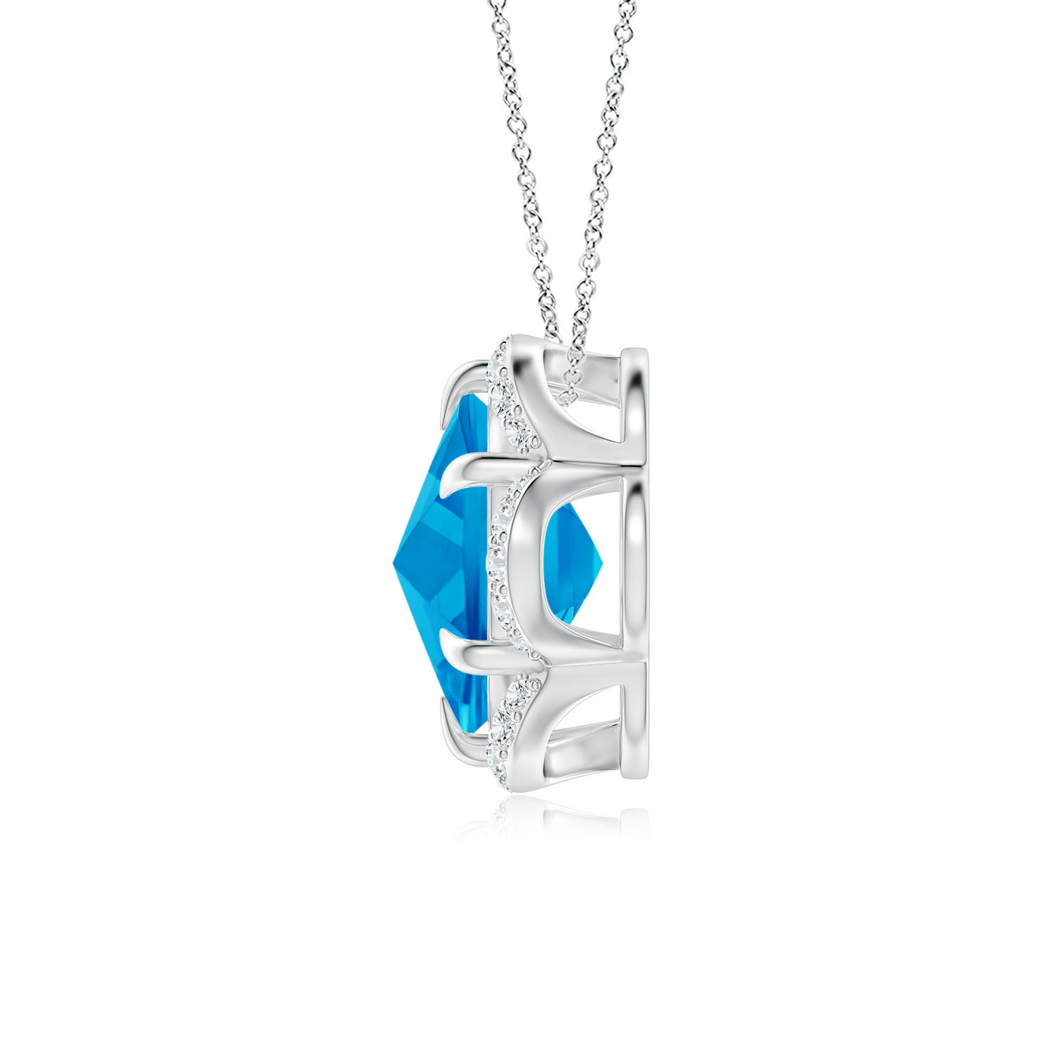 AAAA - Swiss Blue Topaz / 1.92 CT / 14 KT White Gold