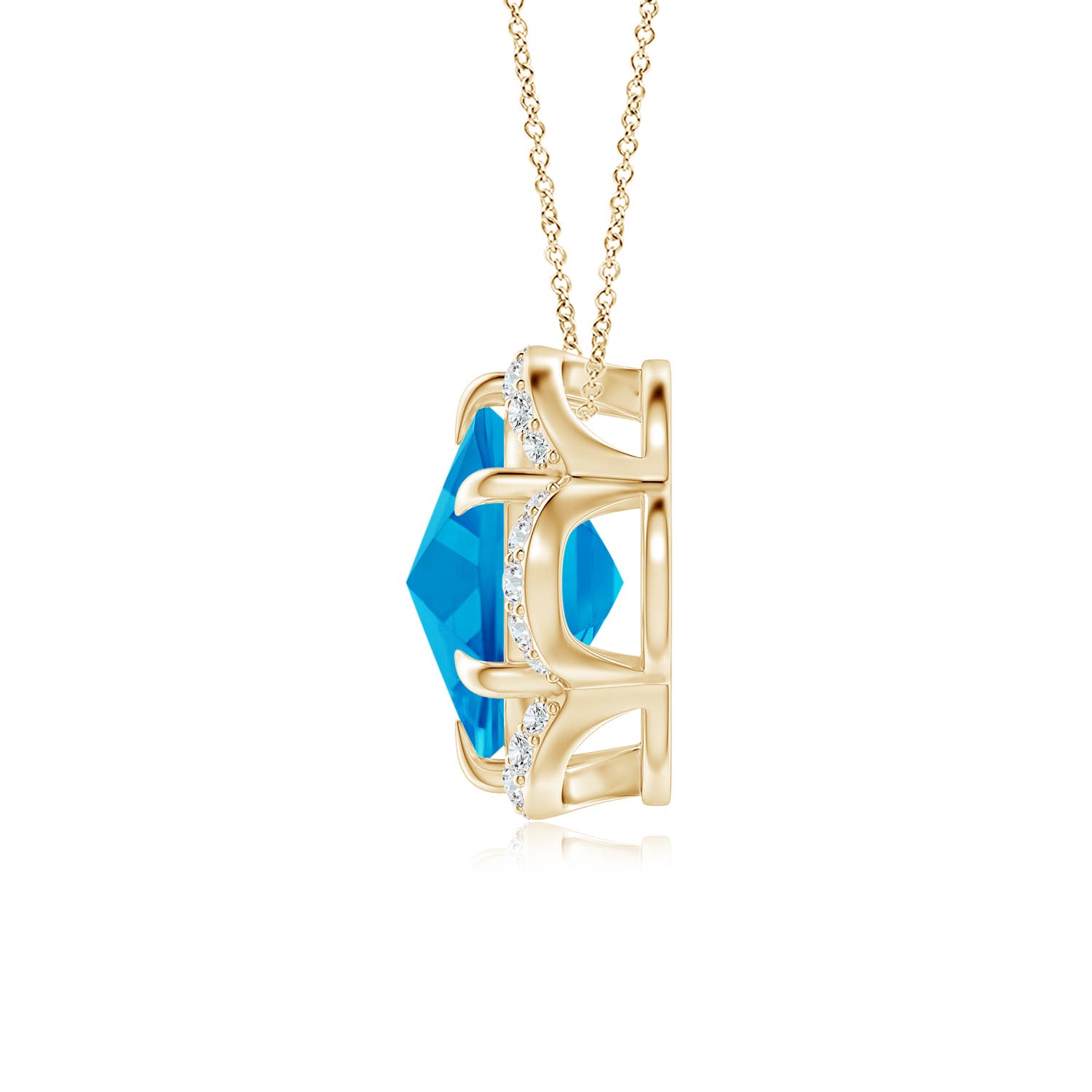 AAAA - Swiss Blue Topaz / 1.92 CT / 14 KT Yellow Gold