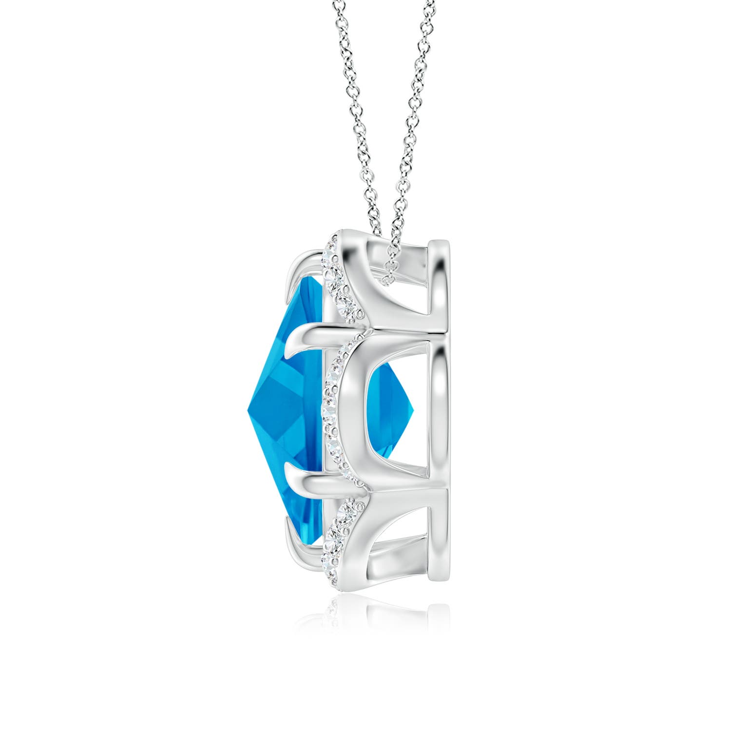 AAAA - Swiss Blue Topaz / 2.57 CT / 14 KT White Gold