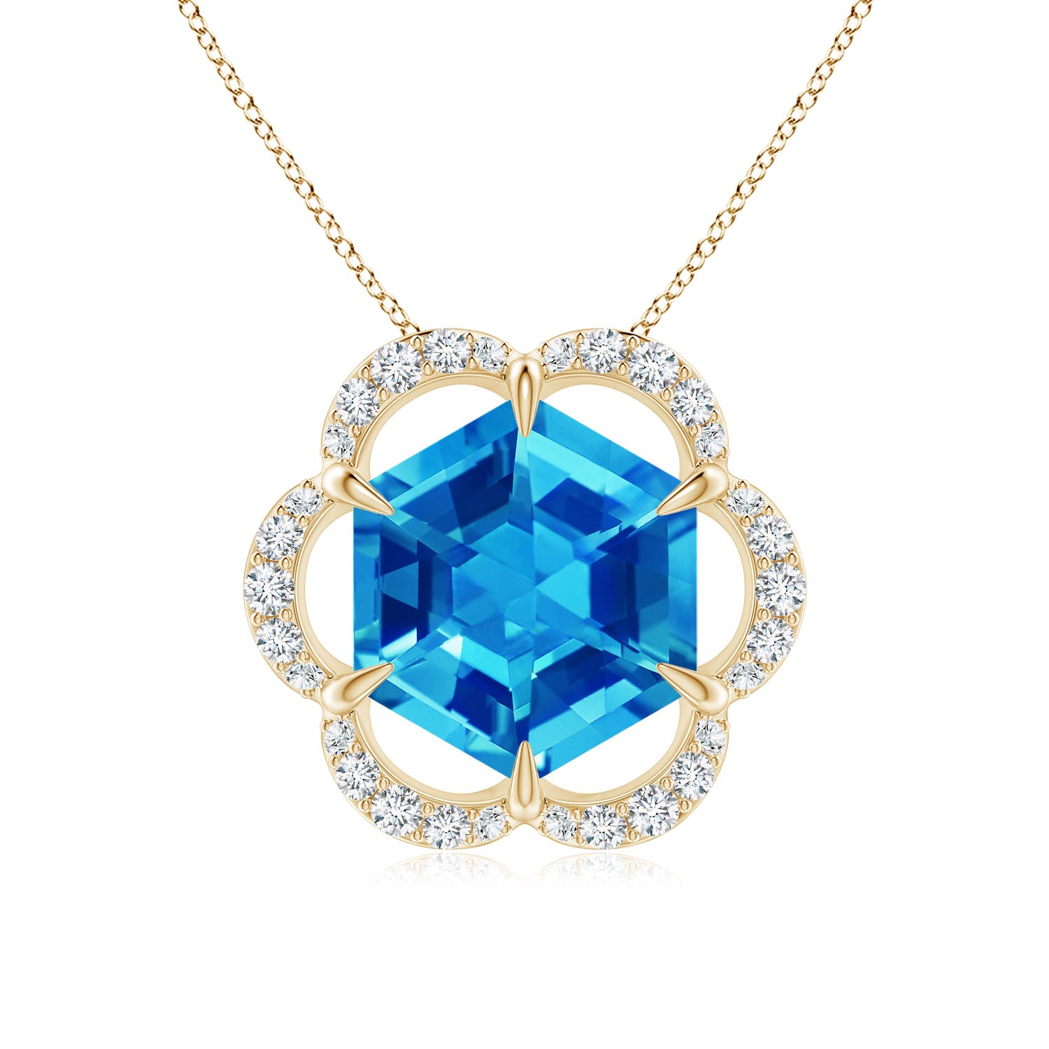 AAAA - Swiss Blue Topaz / 2.57 CT / 14 KT Yellow Gold