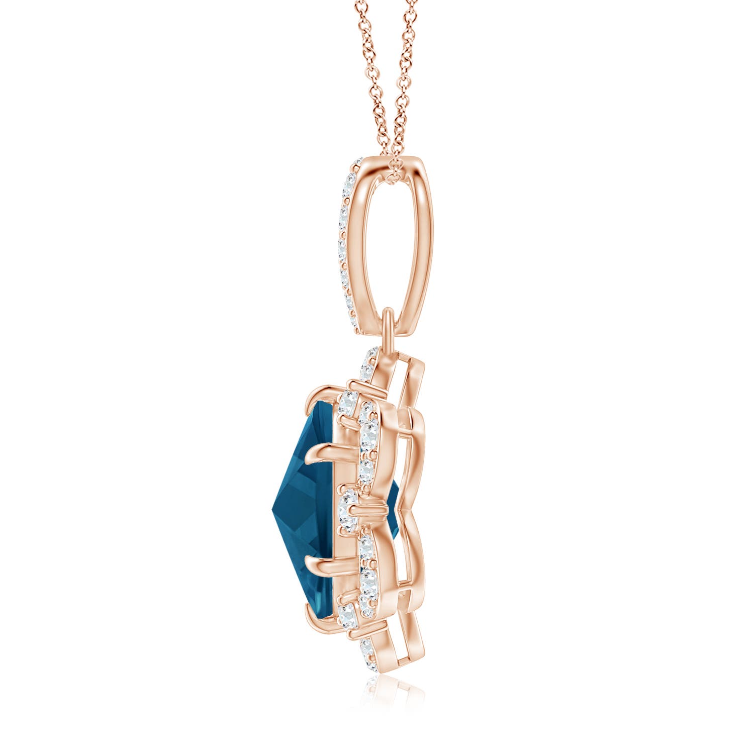 AAAA - London Blue Topaz / 2.77 CT / 14 KT Rose Gold