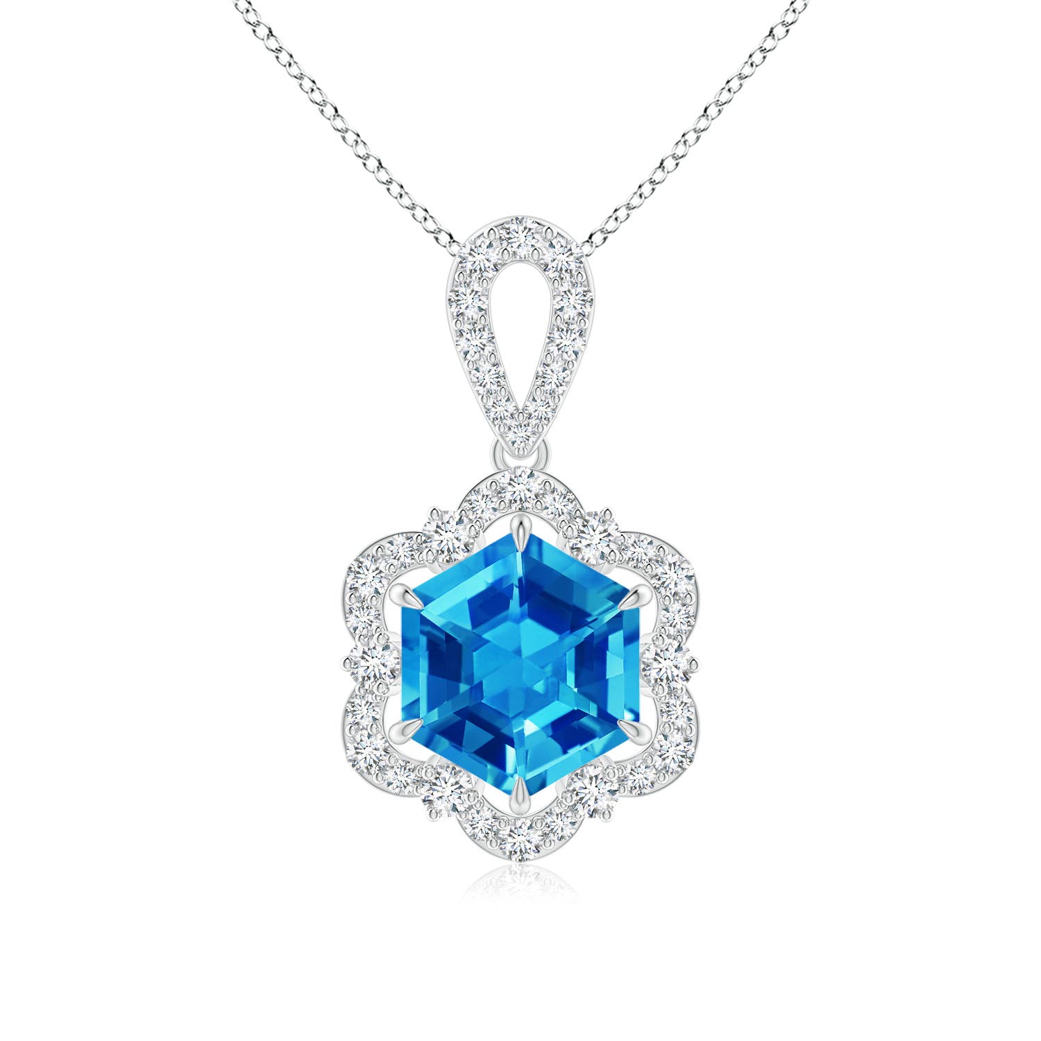 AAAA - Swiss Blue Topaz / 2.06 CT / 14 KT White Gold