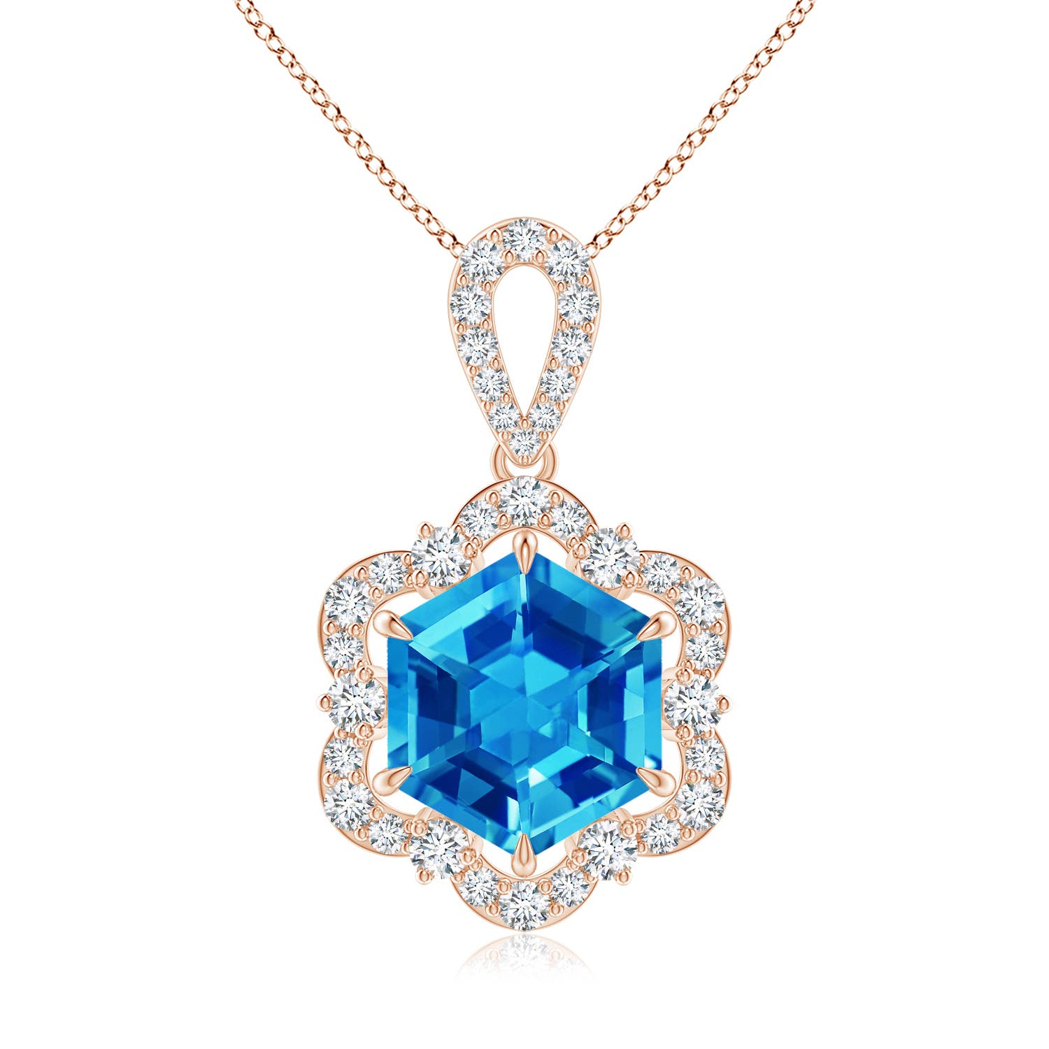 AAAA - Swiss Blue Topaz / 2.77 CT / 14 KT Rose Gold