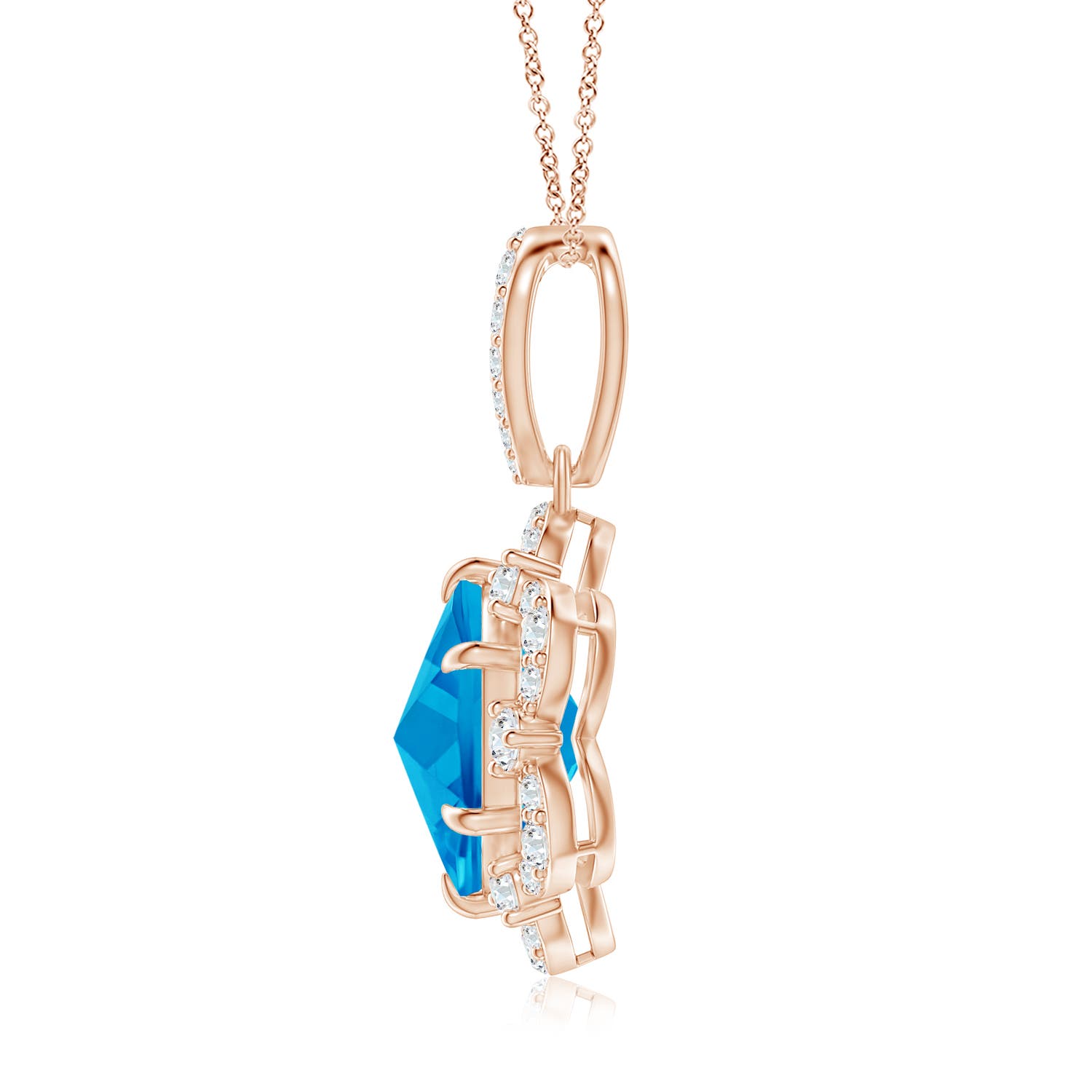 AAAA - Swiss Blue Topaz / 2.77 CT / 14 KT Rose Gold