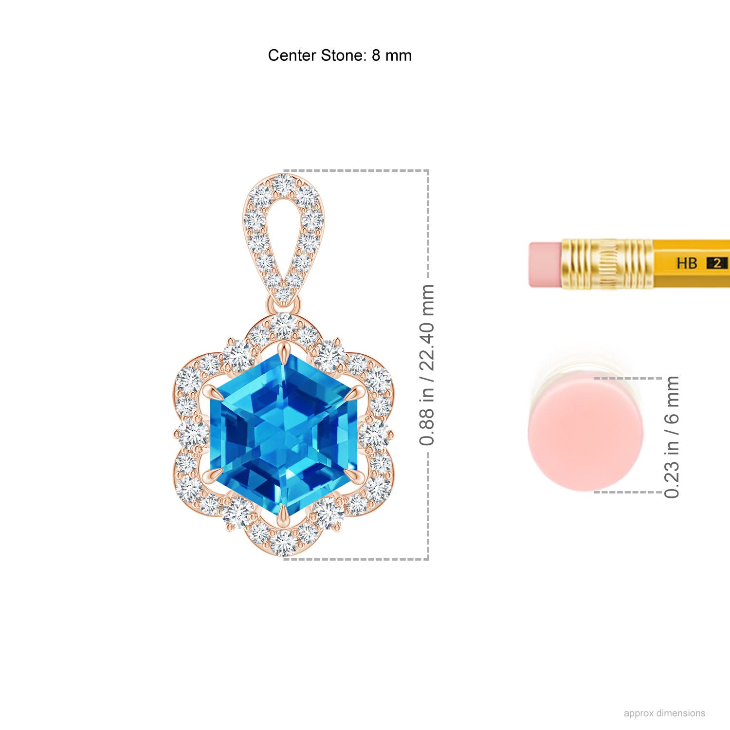 AAAA - Swiss Blue Topaz / 2.77 CT / 14 KT Rose Gold