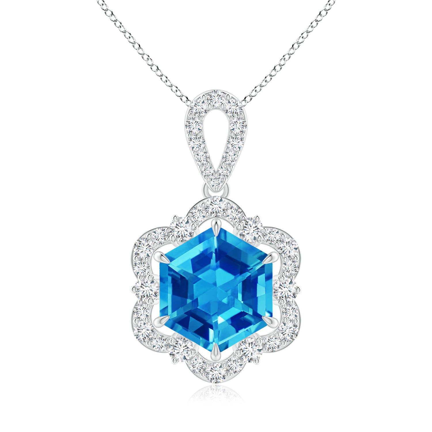 AAAA - Swiss Blue Topaz / 2.77 CT / 14 KT White Gold