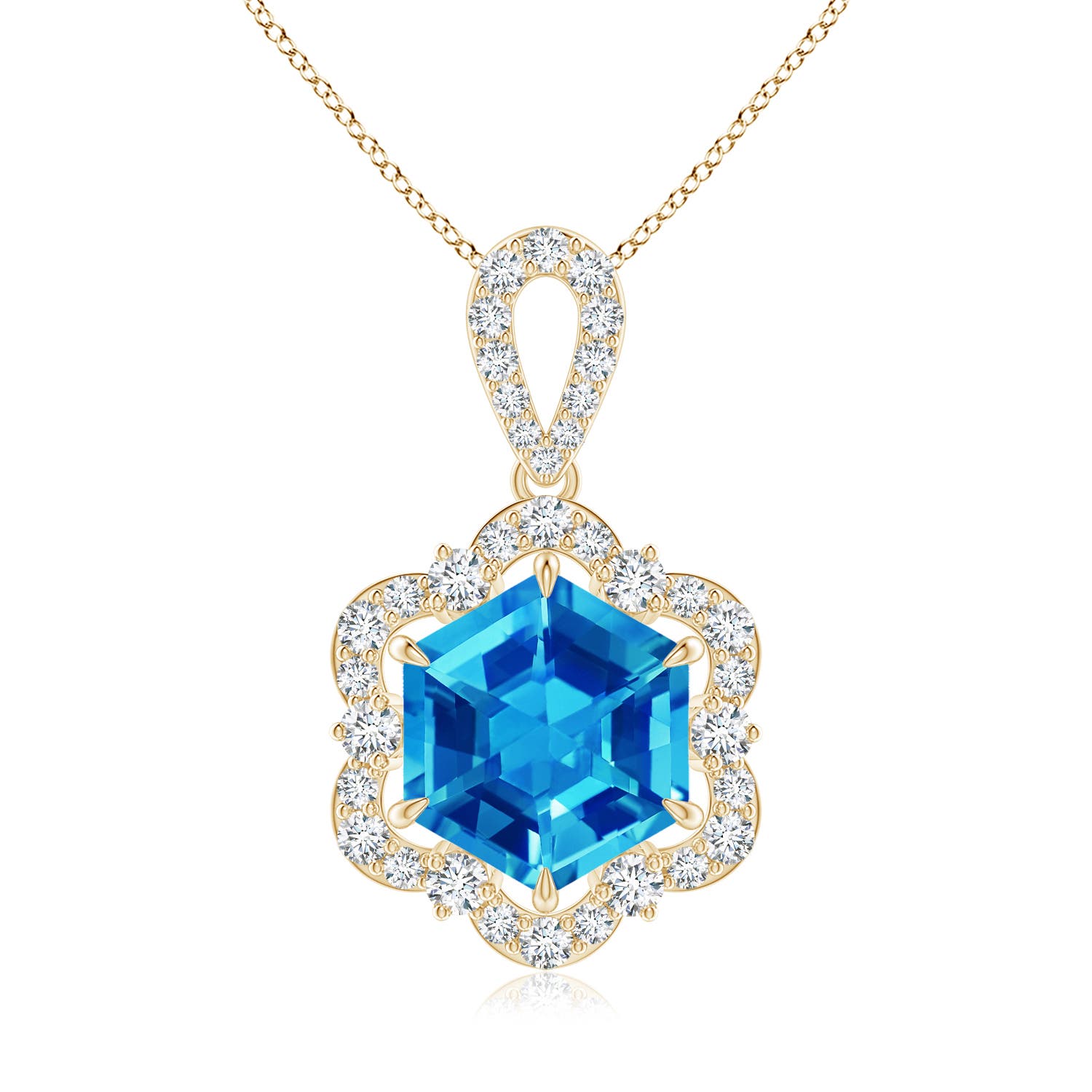 AAAA - Swiss Blue Topaz / 2.77 CT / 14 KT Yellow Gold