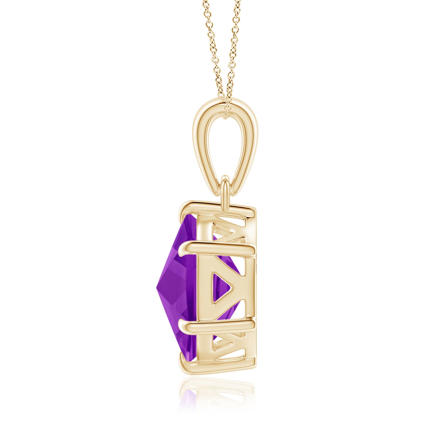 AAAA - Amethyst / 2 CT / 14 KT Yellow Gold