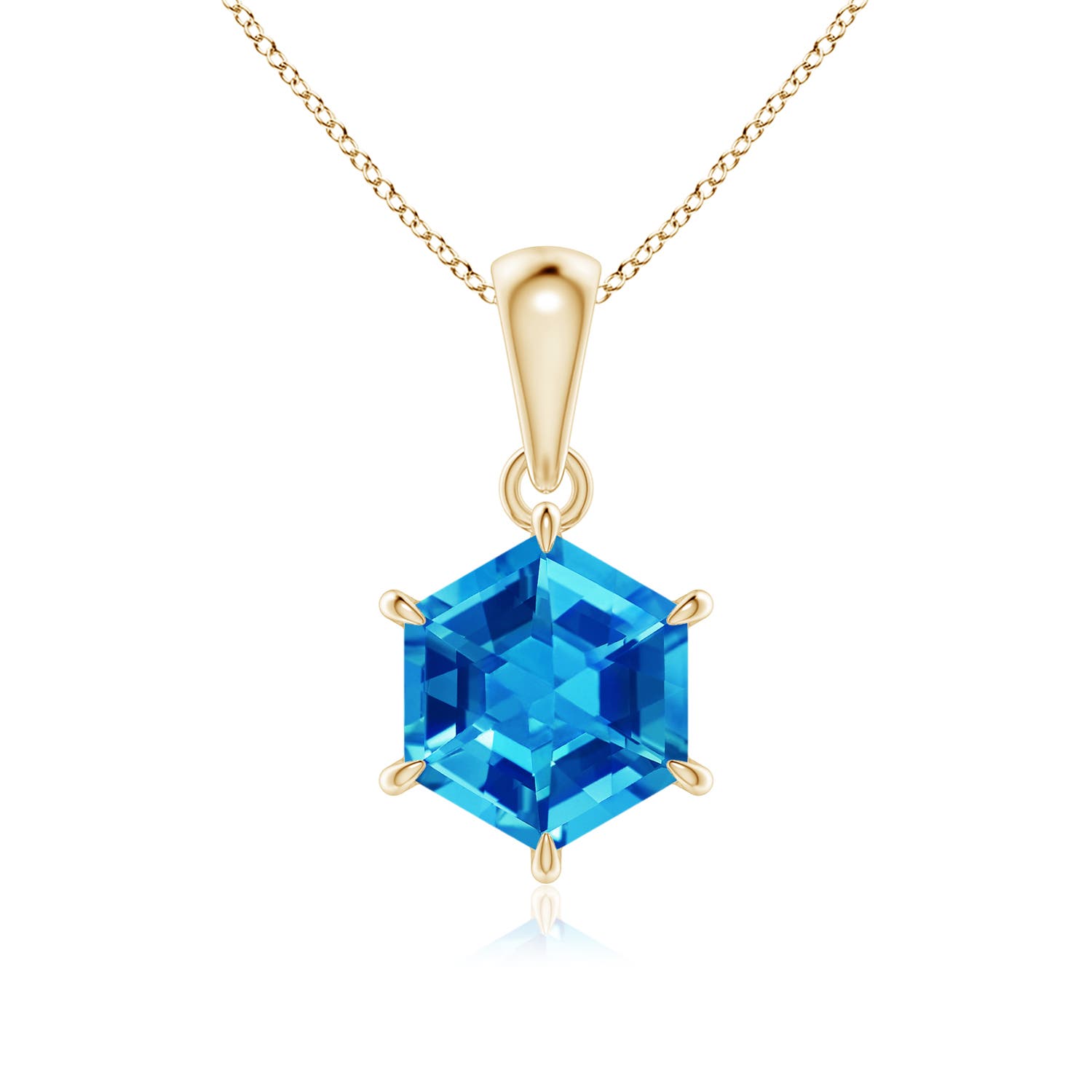 AAAA - Swiss Blue Topaz / 1.8 CT / 14 KT Yellow Gold