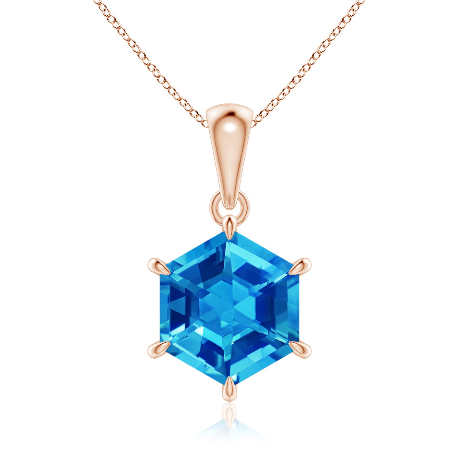 AAAA - Swiss Blue Topaz / 2.4 CT / 14 KT Rose Gold